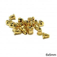 Κούμπωμα για Σκουλαρίκι 6Χ5mm Gold Ζεύγος_235104265-G
